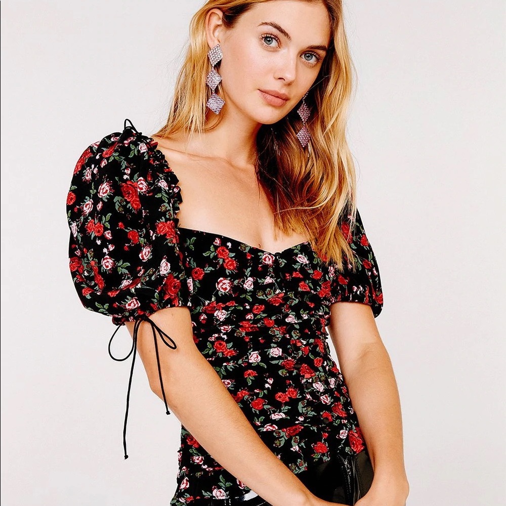 FOR LOVE & LEMONS TAINTED BUTTON FRONT TOP